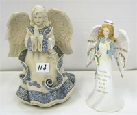 2  Angel Figures( one with blue skirt is musical)