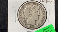 Semi-key 1915 Silver Barber Half Dollar
