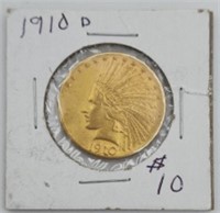 1910 United States $10 Indian Head Gold Coin