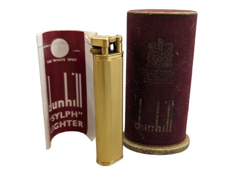 Dunhill Sylph Silver & Gold with Box and Manual