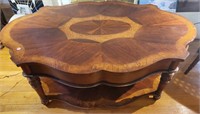 beautiful solid wood coffee table with inlay