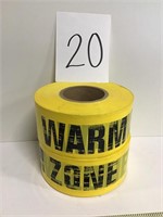 2 Rolls of Yellow Warm Zone Tape Safety NEW