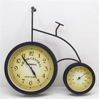 Metal Bicycle Clock  & Thermostat Wall Decor