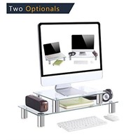 TAVR Dual Computer Glass Monitor Riser Stand