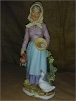 14" Homco 9188 old farm country woman