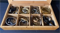 Wood Box With Assortment Of Watches