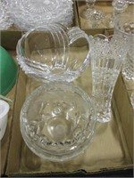 Cut Crystal Bowls & Vase