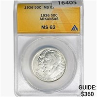 1936 Arkansas Half Dollar ANACS MS62