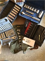 MISC. TOOLS LOT  3 SOCKET SETS ,WRENCHES