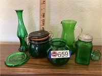 Green glass assortment