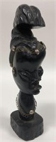 Vintage Wooden Abstract Art Head Sculpture