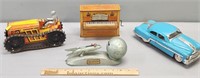 Tin Litho Toys incl Marx Tractor & Friction Car