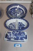 serving bowl, 2 plates , serving divided dish and