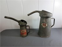 Pair of Huffy Galvanized Huffy Oil Cans