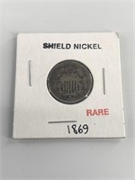 1869 Shield nickel