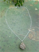 GENUINE STONE PENDANT ON CHAIN NECKLACE ROCK STONE