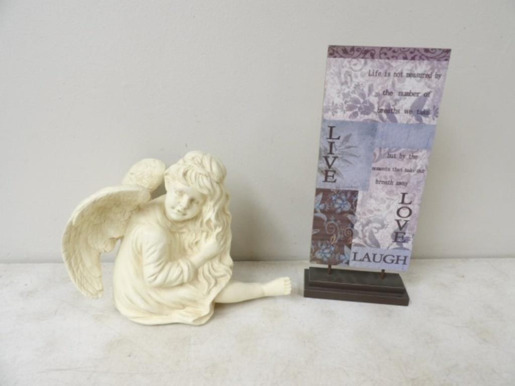 Decorative Angel & Live, Laugh, Love Decor 6.5x15