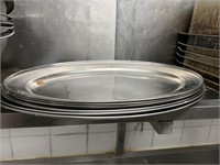 6 Medium & Large S/S Oval Serving Trays