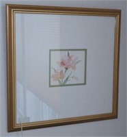 Lot #2058 - Framed floral watercolor signed D.