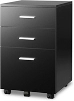 DEVAISE 3 Drawer Wood Mobile File Cabinet,