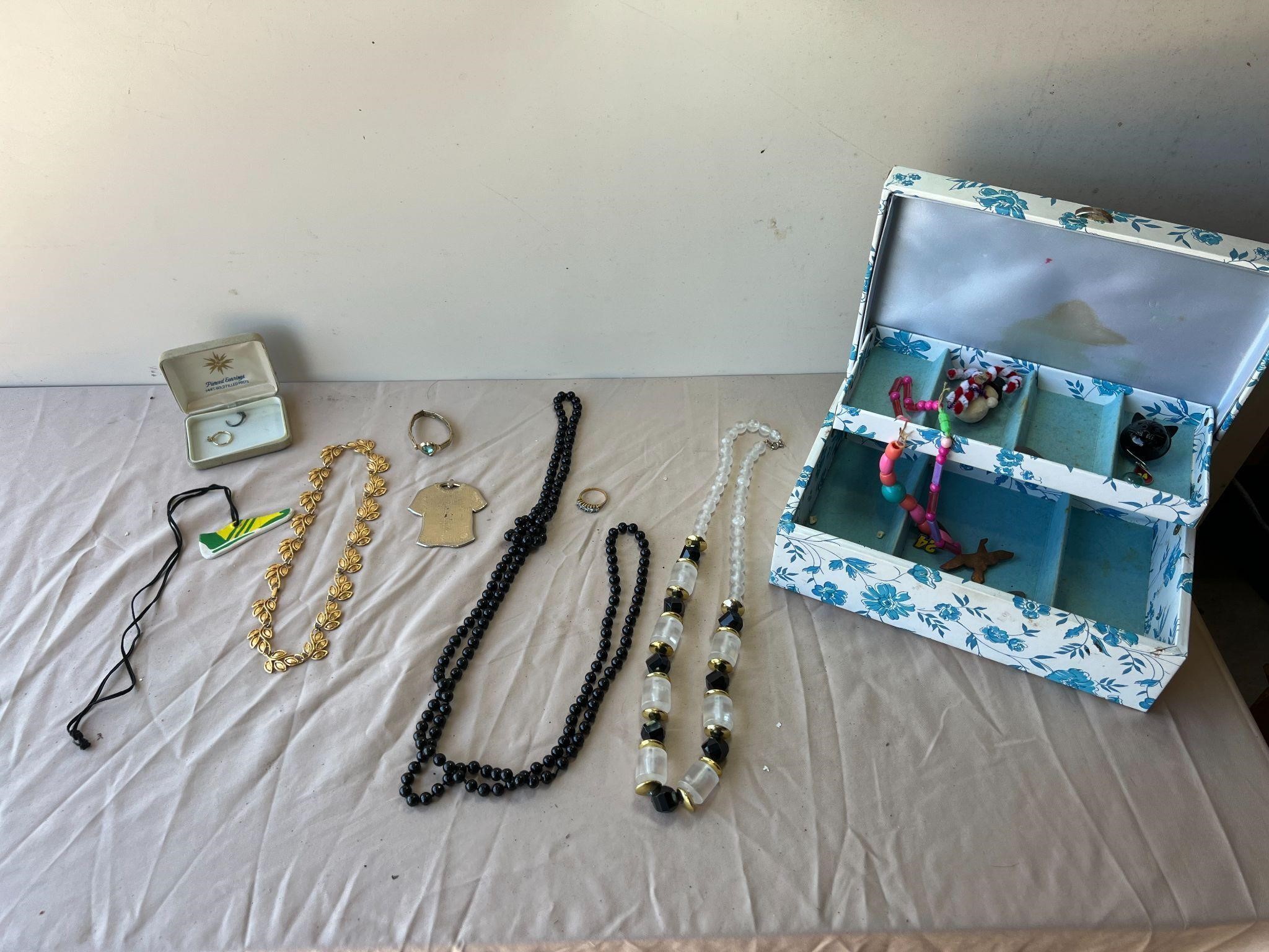 Costume Jewelry and Jewelry Box
