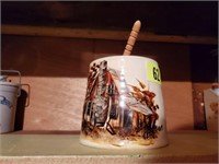 Hand painted honey pot