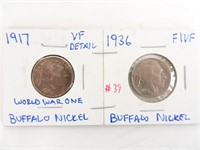 Buffalo Nickels - 1917 and 1936