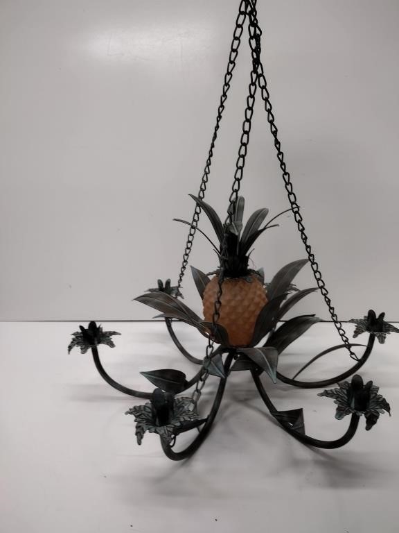 Tole Style Metal Pineapple Chandelier