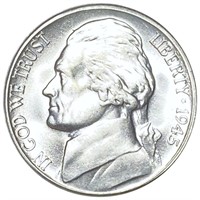 1945-S Jefferson War Nickel NEARLY UNCIRCULATED