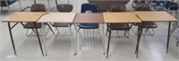 (5) School desks with chair.