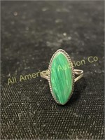 Sterling silver ring with amazonite setting