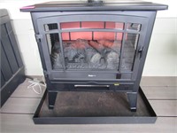 Small Electric Fireplace W/ Cover & Remote
