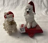 Christmas poodles. Ceramic spaghetti poodle &