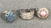 Sterling Decorative Rings - 3