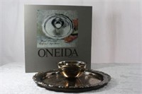 Oneida Silver Plated Chip and Dip Bowl