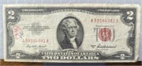 1953 red seal $2 banknote