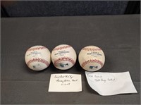 Lot of 3 Game-Used Baseballs, Cubs Games