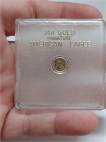 14K Gold Miniture American Eagle Copy Coin