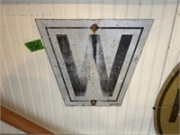 “W” Sign 16” X 14” metal