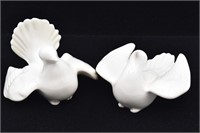 Pair of Cream Porcelain Doves