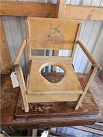 Folding Potty Chair - wood