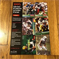 1995 Skybox Impact NFL Uncut Promo Trading Cards