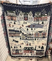 45” x 60” winter scene throw