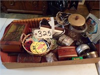 BOX OF CLOCKS, HUMIDOR, CEDAR BOX