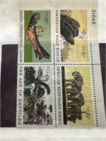 1970 NATURAL HISTORY ISSUE STAMP BLOCK