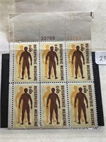 1972 OSTEOPATHIC 6PC STAMP BLOCK