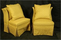 PAIR OF WINGED SLIPPER CHAIRS