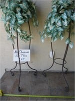 Pair of Heavy Wrought Iron Large Plant Stands