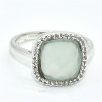 Silver Chalcedony Cz(2.85ct) Ring