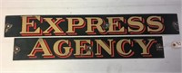 "Express Agency" 2-Piece Porcelain Sign